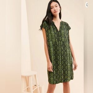 Anthropologie Rachel Tunic Dress Green Snake Sz M